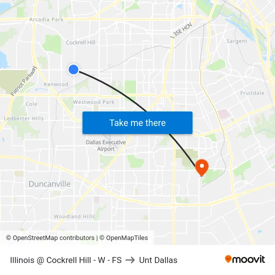Illinois @ Cockrell Hill - W - FS to Unt Dallas map