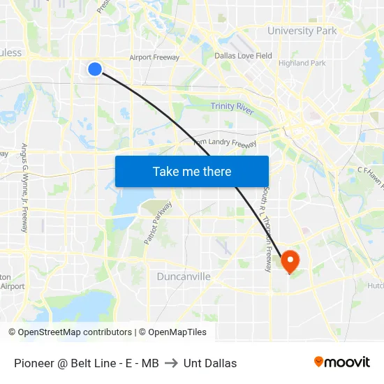Pioneer @ Belt Line - E - MB to Unt Dallas map
