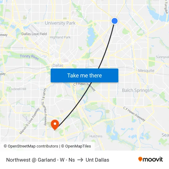 Northwest @ Garland - W - Ns to Unt Dallas map