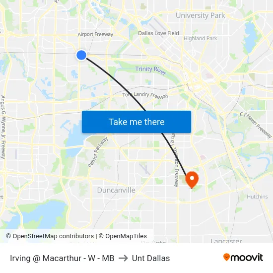 Irving @ Macarthur - W - MB to Unt Dallas map