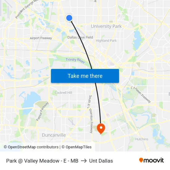 Park @ Valley Meadow - E - MB to Unt Dallas map