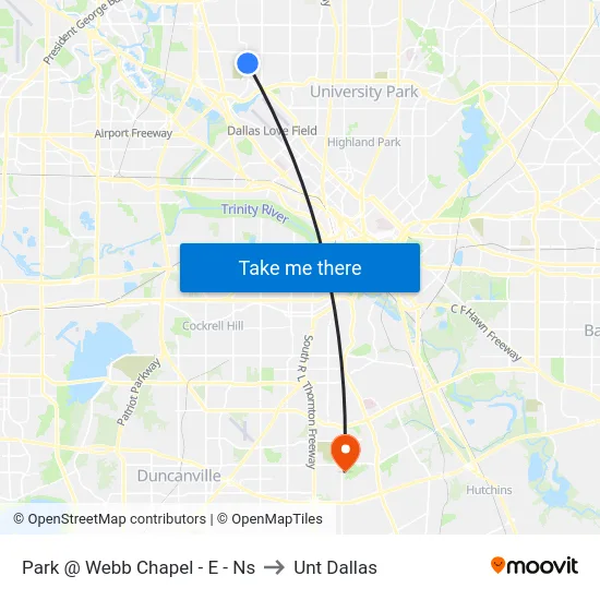 Park @ Webb Chapel - E - Ns to Unt Dallas map