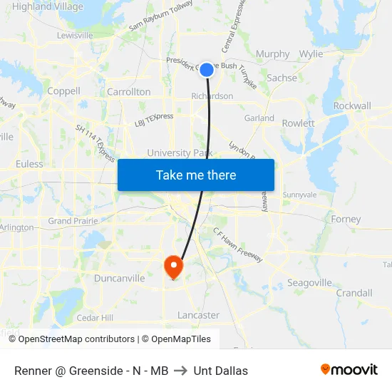 Renner @ Greenside - N - MB to Unt Dallas map