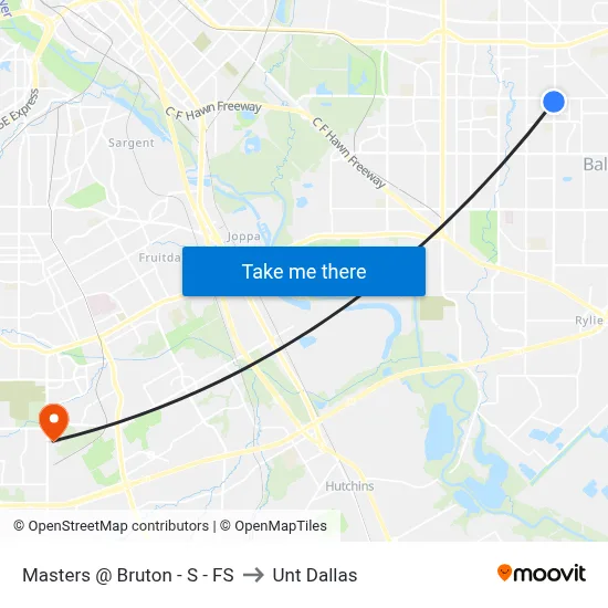 Masters @ Bruton - S - FS to Unt Dallas map