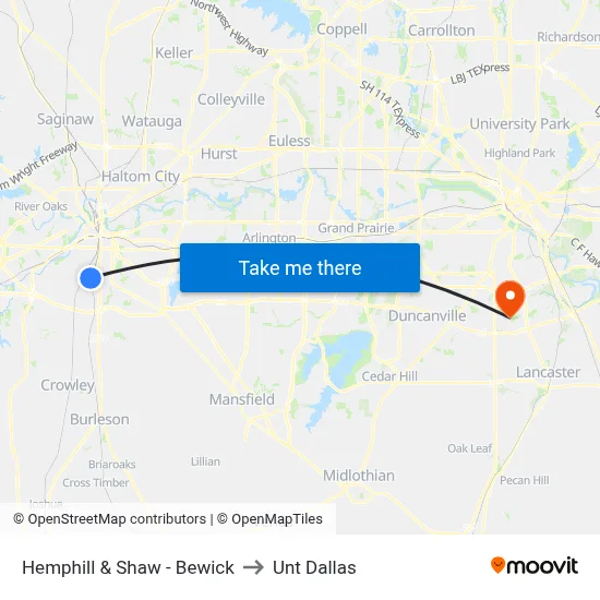 Hemphill & Shaw - Bewick to Unt Dallas map