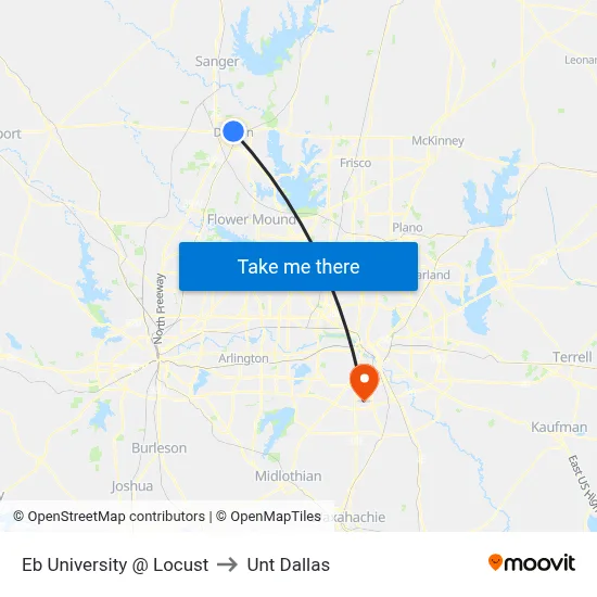 Eb University @ Locust to Unt Dallas map