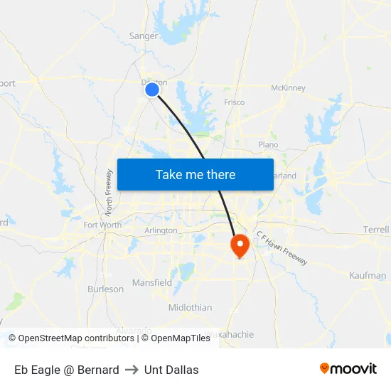 Eb Eagle @ Bernard to Unt Dallas map