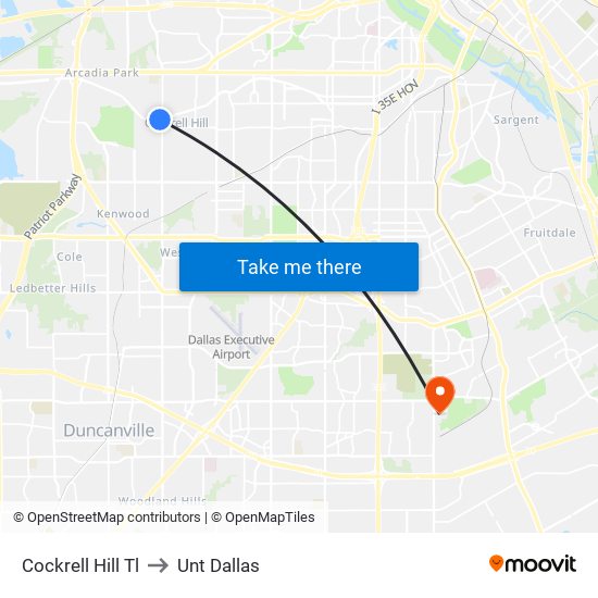 Cockrell Hill Tl to Unt Dallas map