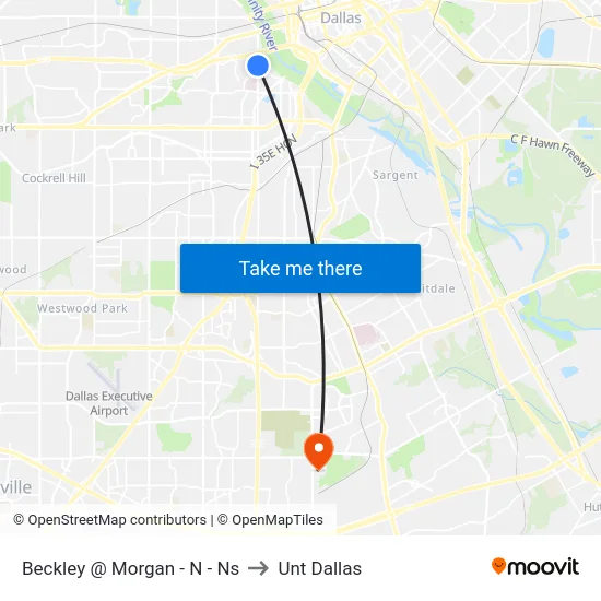 Beckley @ Morgan - N - Ns to Unt Dallas map