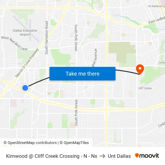 Kirnwood @ Cliff Creek Crossing - N - Ns to Unt Dallas map