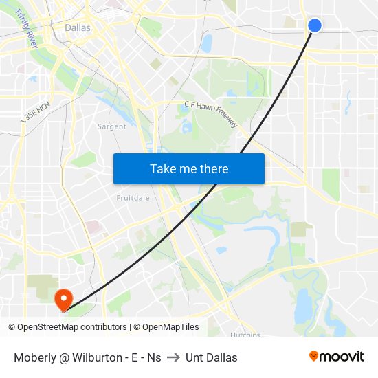 Moberly @ Wilburton - E - Ns to Unt Dallas map