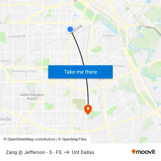 Zang @ Jefferson - S - FS to Unt Dallas map