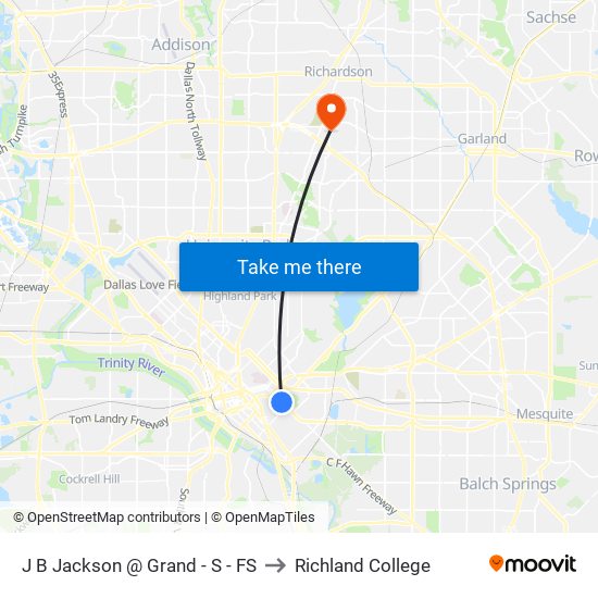 J B Jackson @ Grand - S - FS to Richland College map