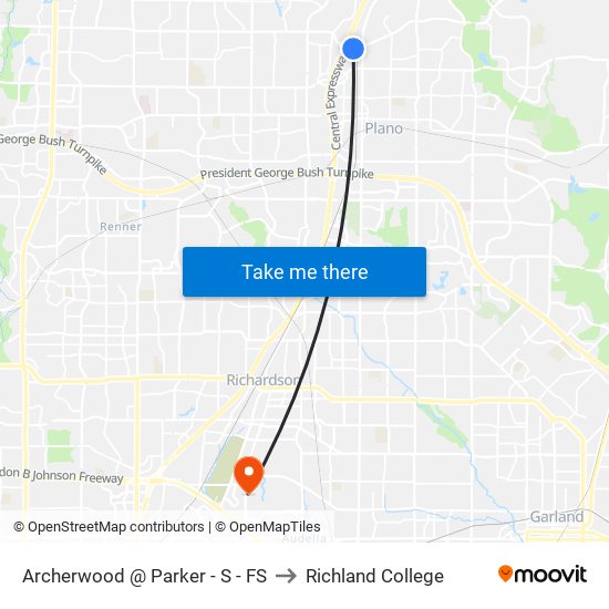 Archerwood @ Parker - S - FS to Richland College map