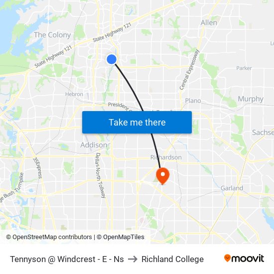 Tennyson @ Windcrest - E - Ns to Richland College map