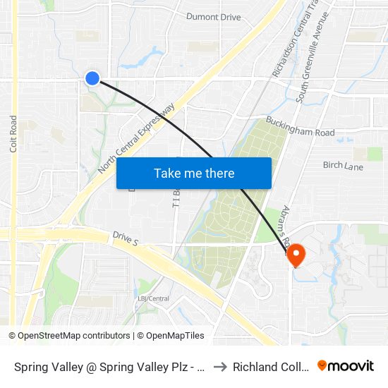 Spring Valley @ Spring Valley Plz - W - FS to Richland College map