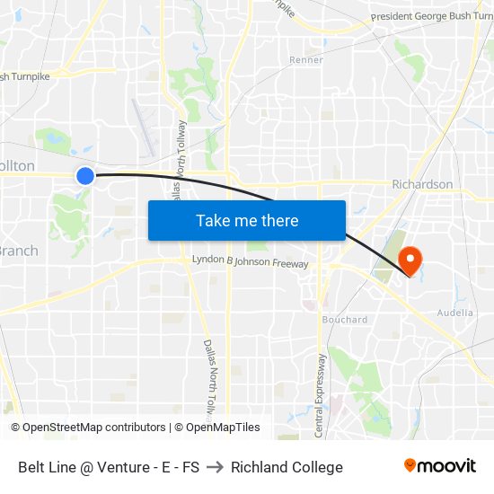 Belt Line @ Venture - E - FS to Richland College map