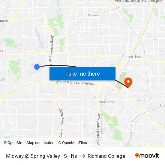 Midway @ Spring Valley - S - Ns to Richland College map