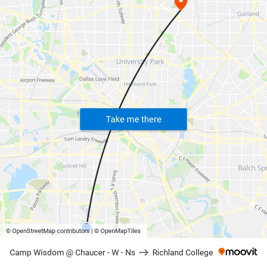 Camp Wisdom @ Chaucer - W - Ns to Richland College map