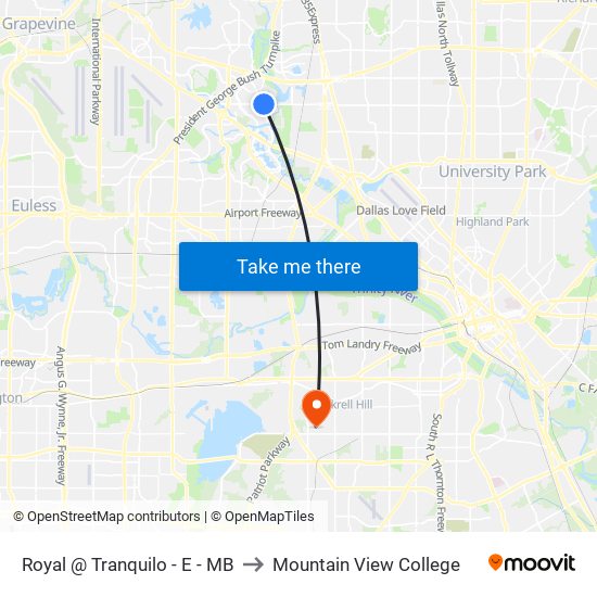 Royal @ Tranquilo - E - MB to Mountain View College map