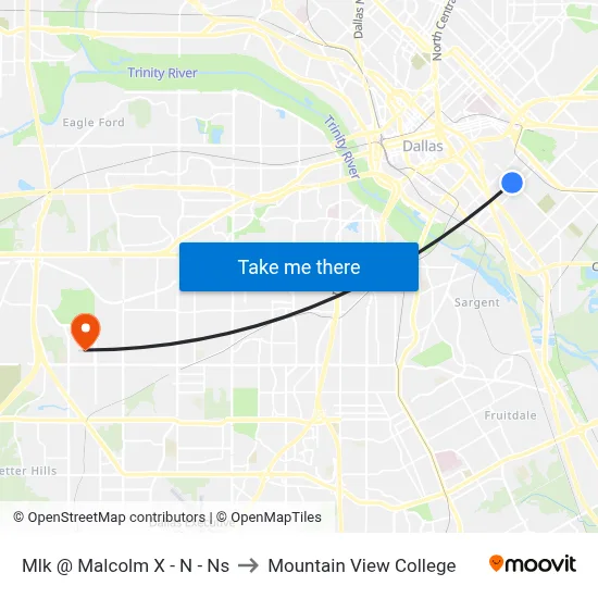 Mlk @ Malcolm X - N - Ns to Mountain View College map