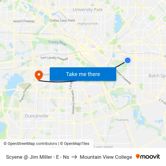 Scyene @ Jim Miller - E - Ns to Mountain View College map
