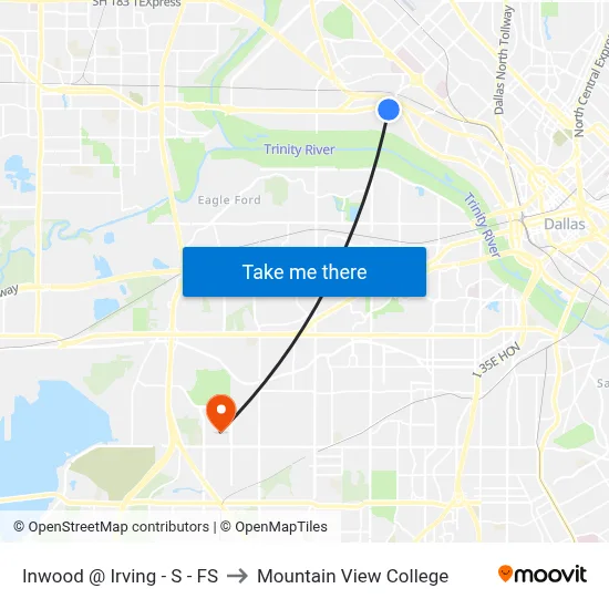 Inwood @ Irving - S - FS to Mountain View College map