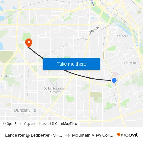Lancaster @ Ledbetter - S - MB to Mountain View College map