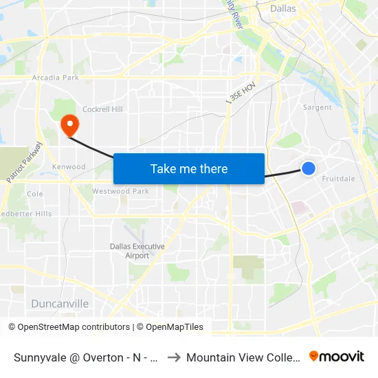 Sunnyvale @ Overton - N - Ns to Mountain View College map