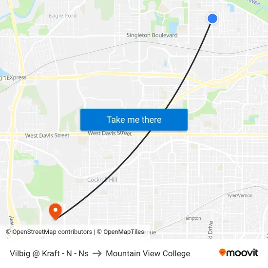 Vilbig @ Kraft - N - Ns to Mountain View College map