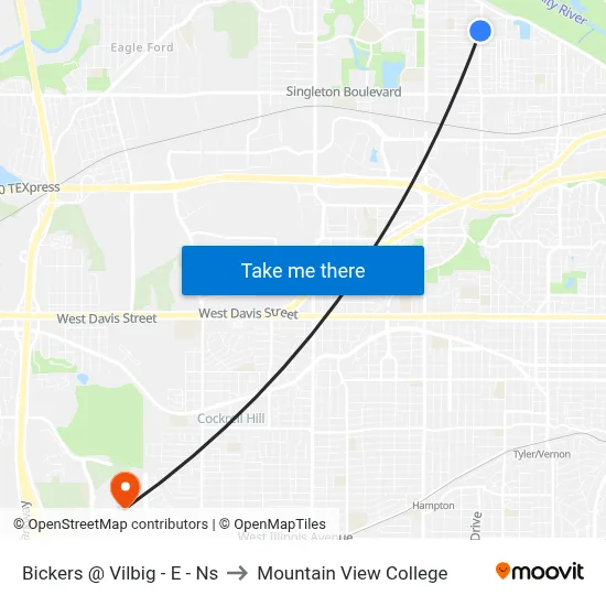 Bickers @ Vilbig - E - Ns to Mountain View College map