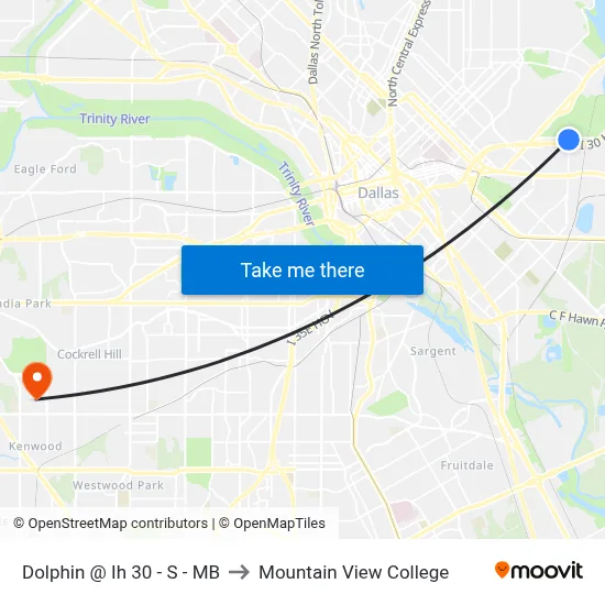 Dolphin @ Ih 30 - S - MB to Mountain View College map