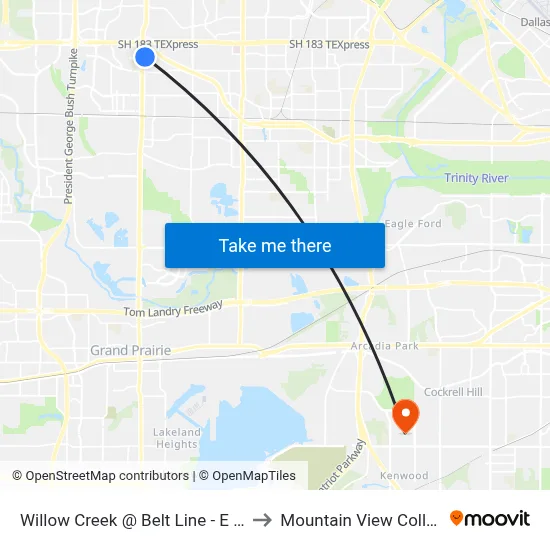 Willow Creek @ Belt Line - E - FS to Mountain View College map