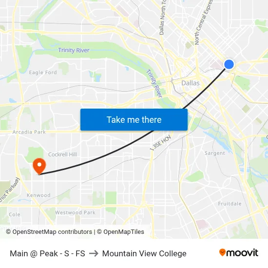 Main @ Peak - S - FS to Mountain View College map
