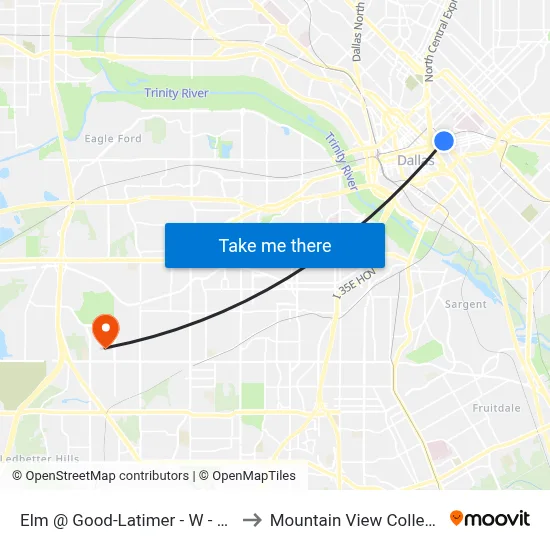 Elm @ Good-Latimer - W - FS to Mountain View College map