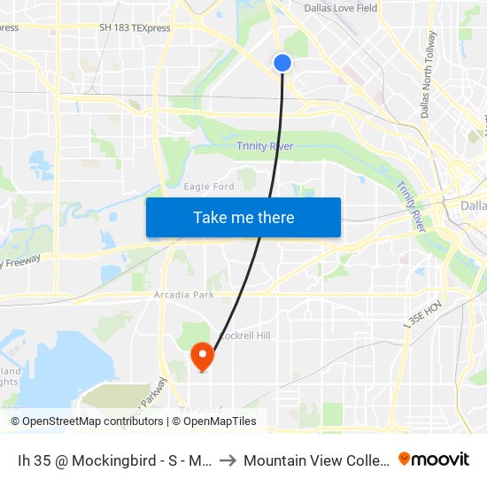 Ih 35 @ Mockingbird - S - Mb1 to Mountain View College map