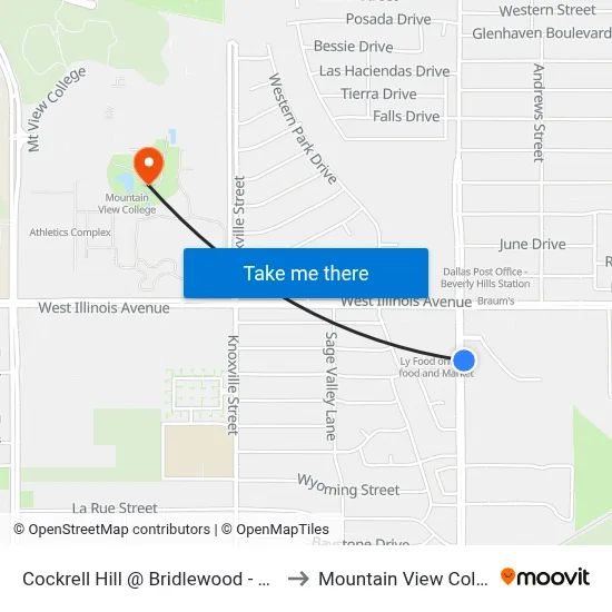 Cockrell Hill @ Bridlewood - N - FS to Mountain View College map