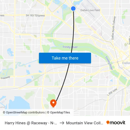 Harry Hines @ Raceway - N- MB to Mountain View College map