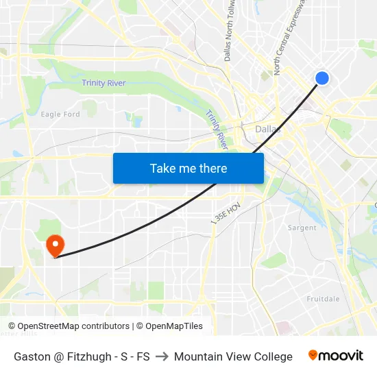 Gaston @ Fitzhugh - S - FS to Mountain View College map
