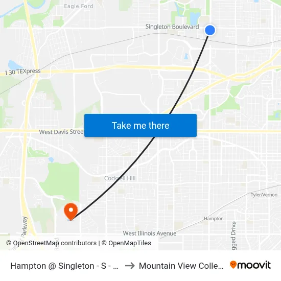 Hampton @ Singleton - S - FS to Mountain View College map
