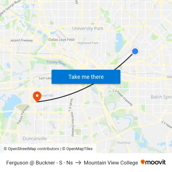 Ferguson @ Buckner - S - Ns to Mountain View College map