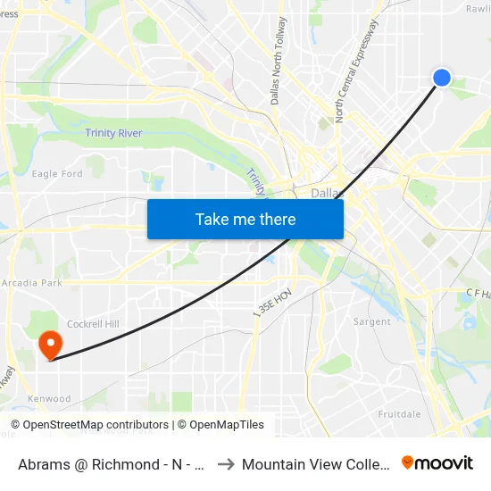 Abrams @ Richmond - N - Ns to Mountain View College map