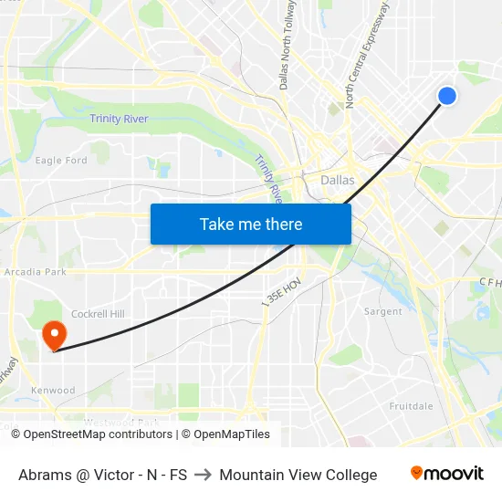 Abrams @ Victor - N - FS to Mountain View College map
