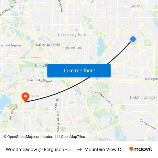 Woodmeadow @ Ferguson - W - Mb7 to Mountain View College map
