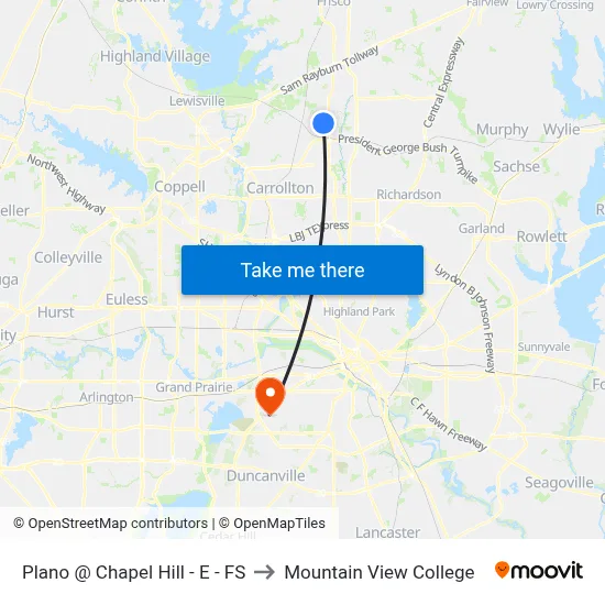 Plano @ Chapel Hill - E - FS to Mountain View College map