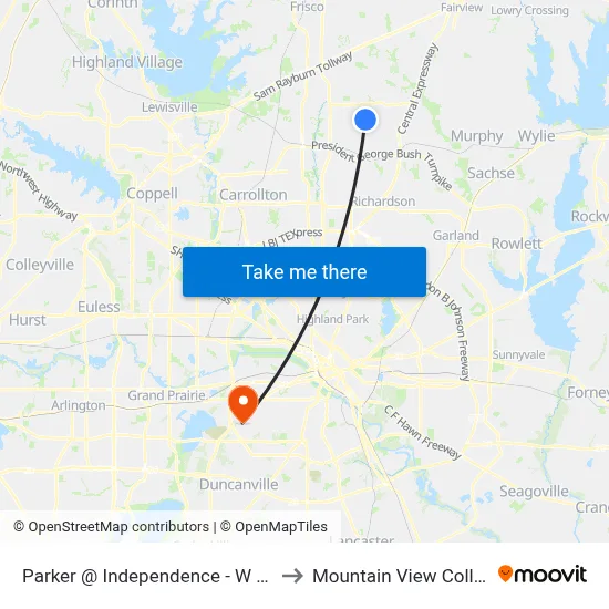 Parker @ Independence - W - MB to Mountain View College map