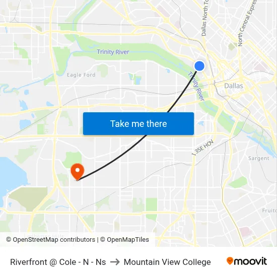 Riverfront @ Cole - N - Ns to Mountain View College map