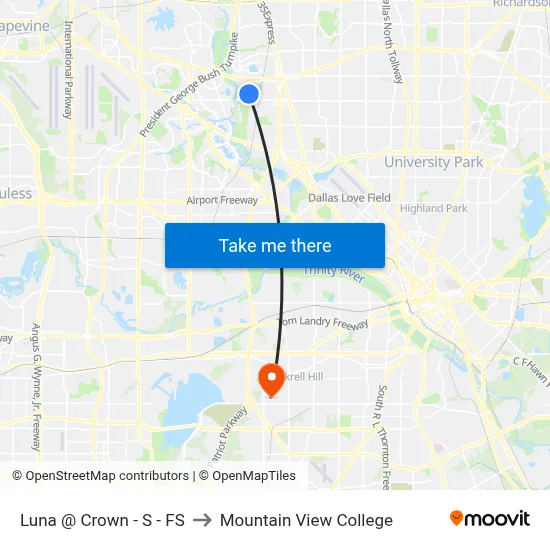 Luna @ Crown - S - FS to Mountain View College map