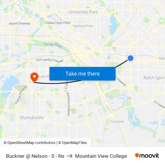 Buckner @ Nelson - S - Ns to Mountain View College map