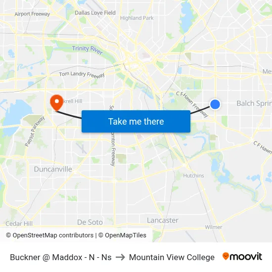 Buckner @ Maddox - N - Ns to Mountain View College map